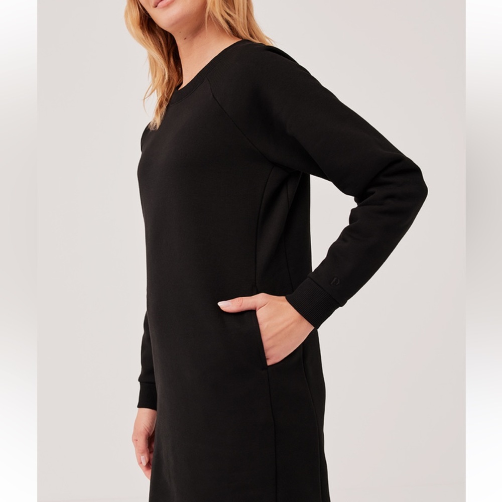 PACT The Downtown Sweatshirt Dress super soft organic cotton black Tunic